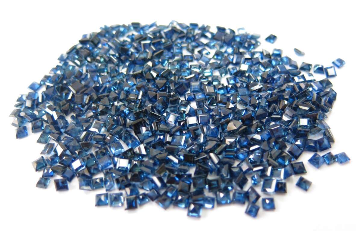 Blue Sapphire Square Cut: 3mm - 4mm
