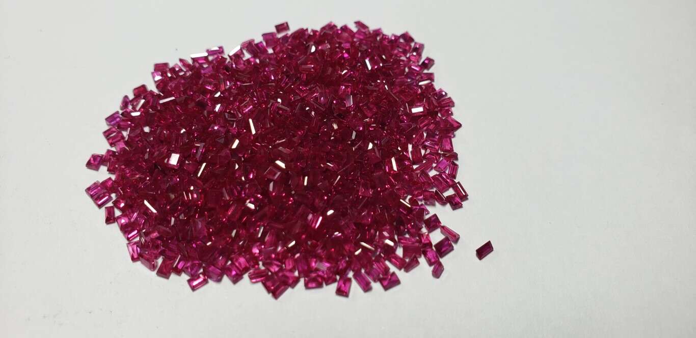 Ruby Baguette: 3mm x 2mm