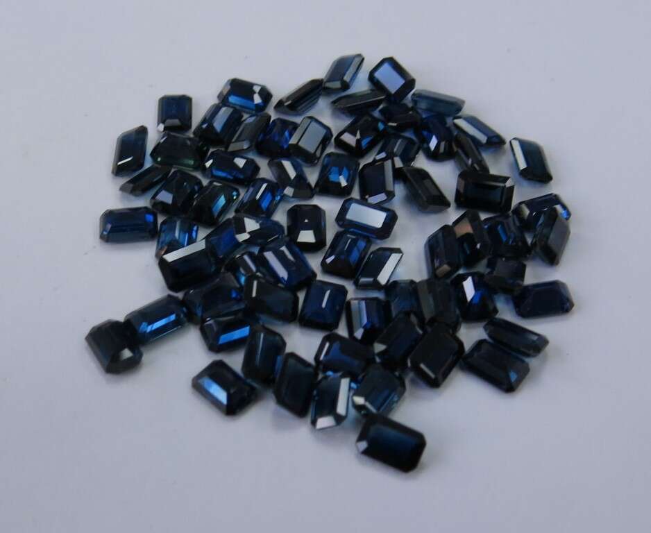 Blue Sapphire-Octagon: 6mm x 4mm