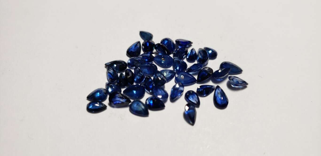 Blue Sapphire Pear: 5mm x 3mm